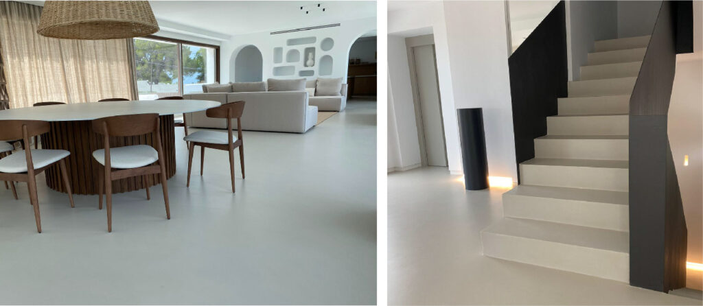 DECOPOX en salón y escalera de vivienda